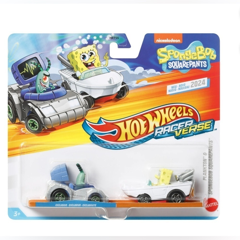 Hot Wheels Racer Verse x SpongeBob SquarePants & Plankton 2-Pack - BRAND NEW!